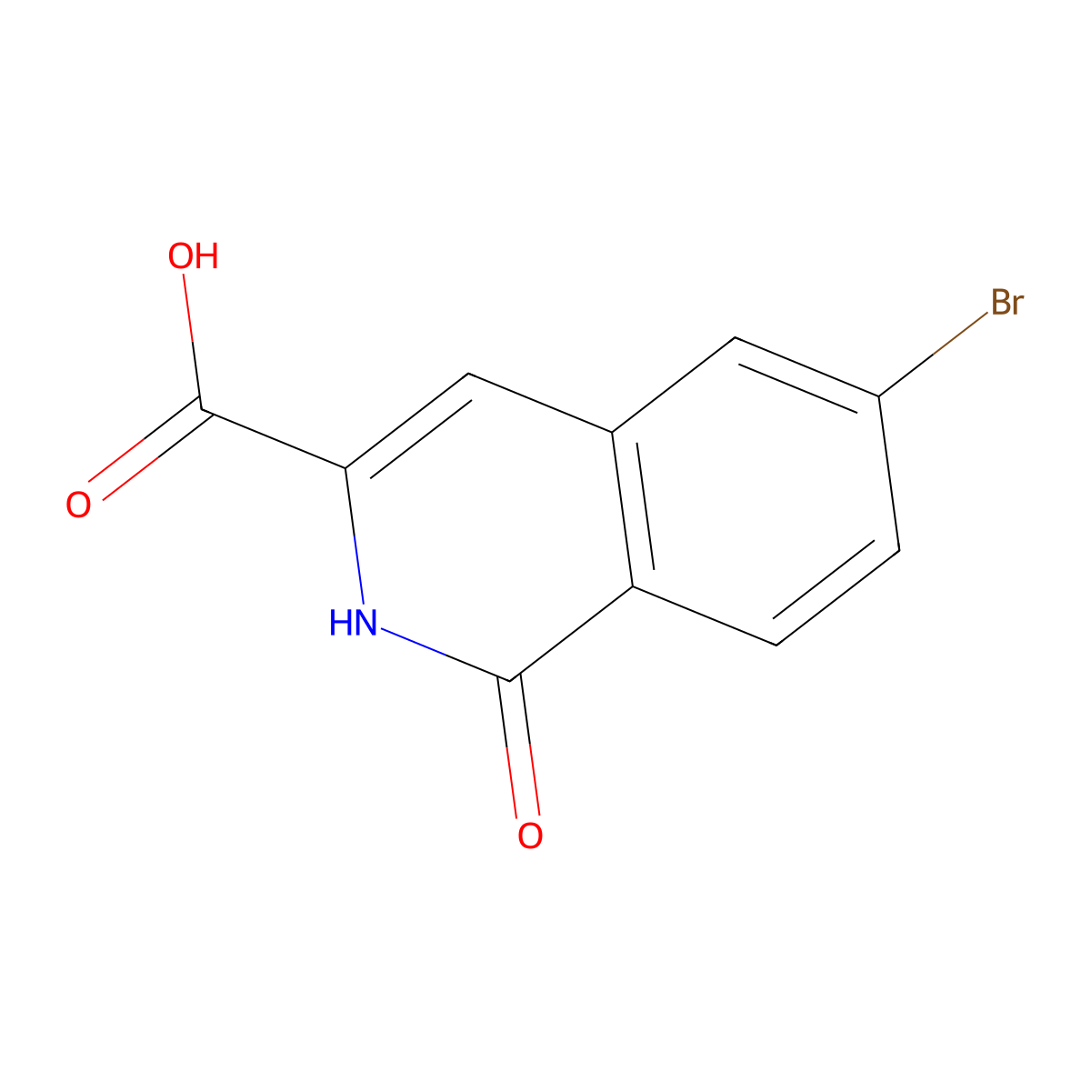 6-Bromo-1-oxo-1,2-dihydroisoquinoline-3-carboxylic acid molecular structure, CAS 1596610-42-2