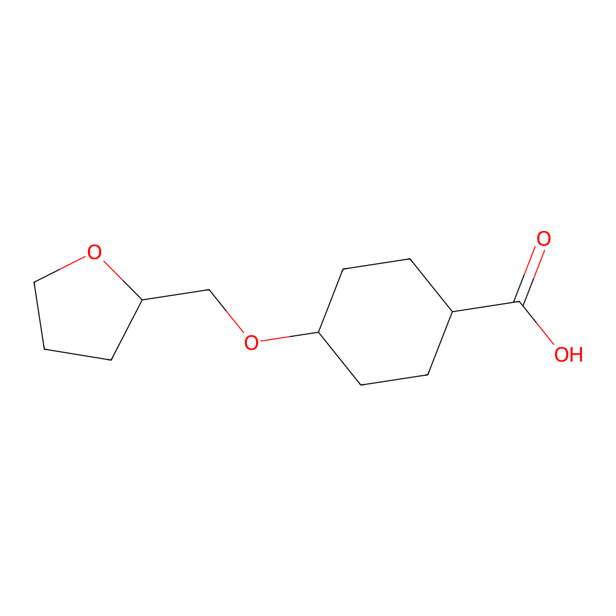 4-[(Oxolan-2-yl)methoxy]cyclohexane-1-carboxylic acid molecular structure, CAS 1596618-17-5