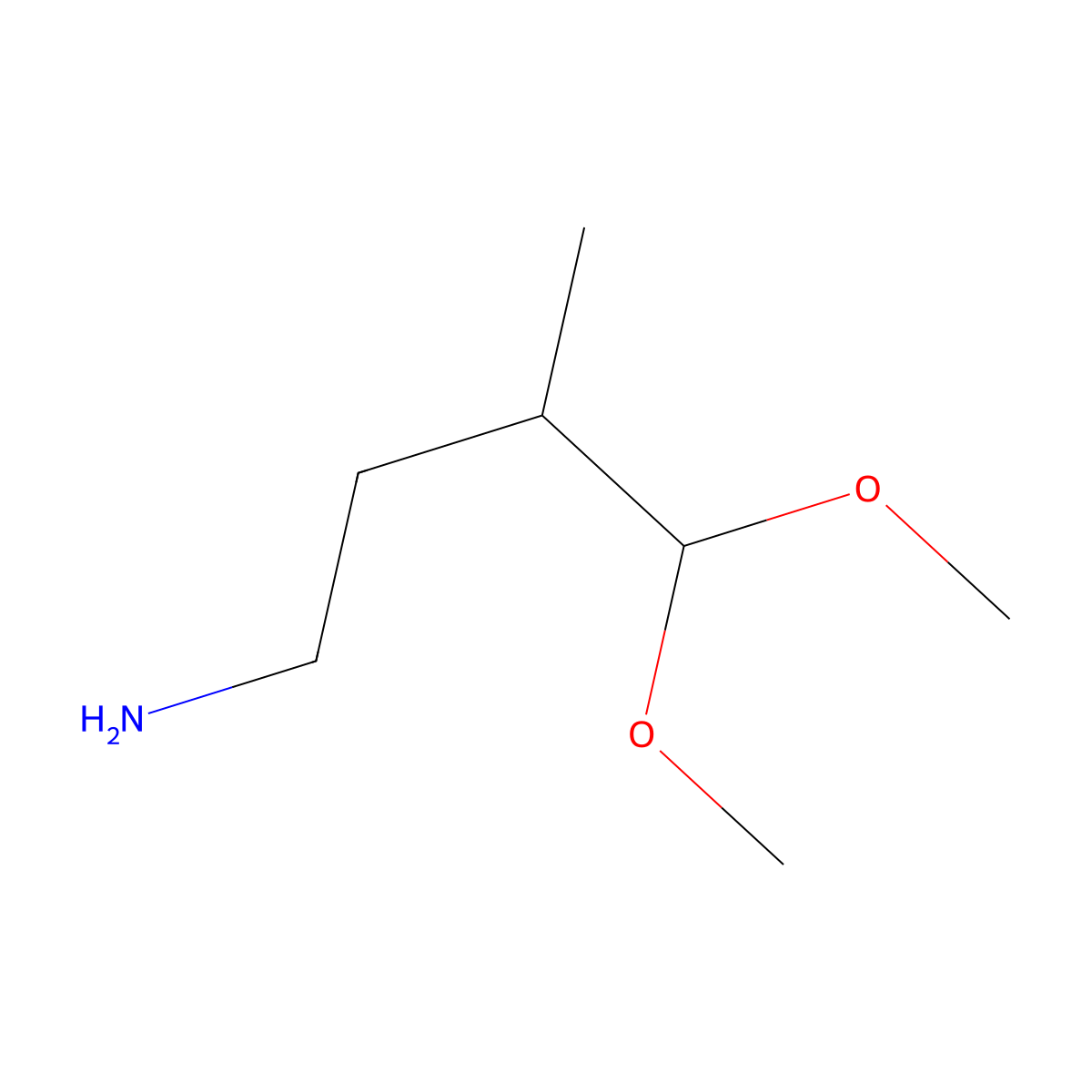 4,4-Dimethoxy-3-methylbutan-1-amine molecular structure, CAS 159662-89-2