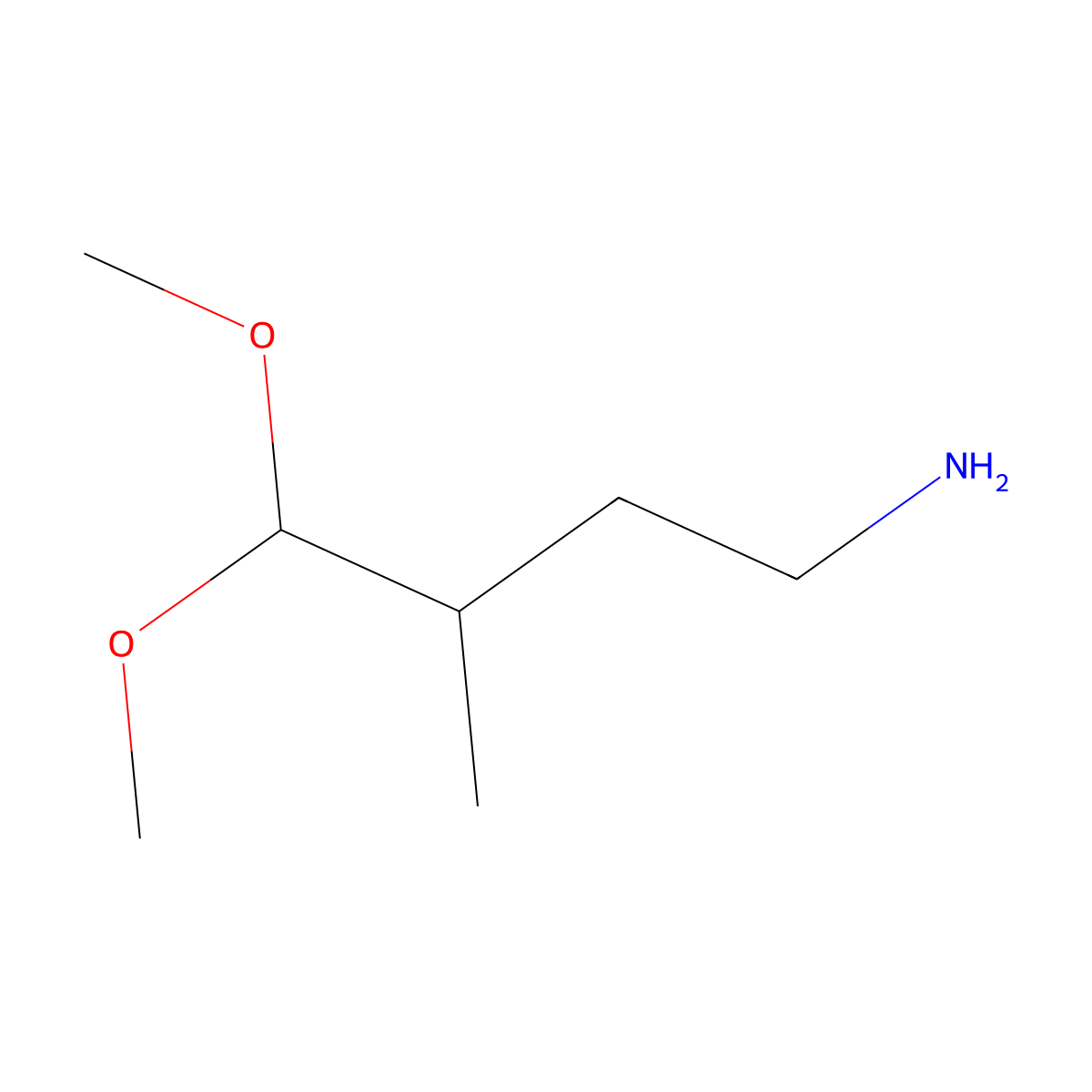 4,4-Dimethoxy-3-methylbutan-1-amine molecular structure, CAS 159662-89-2