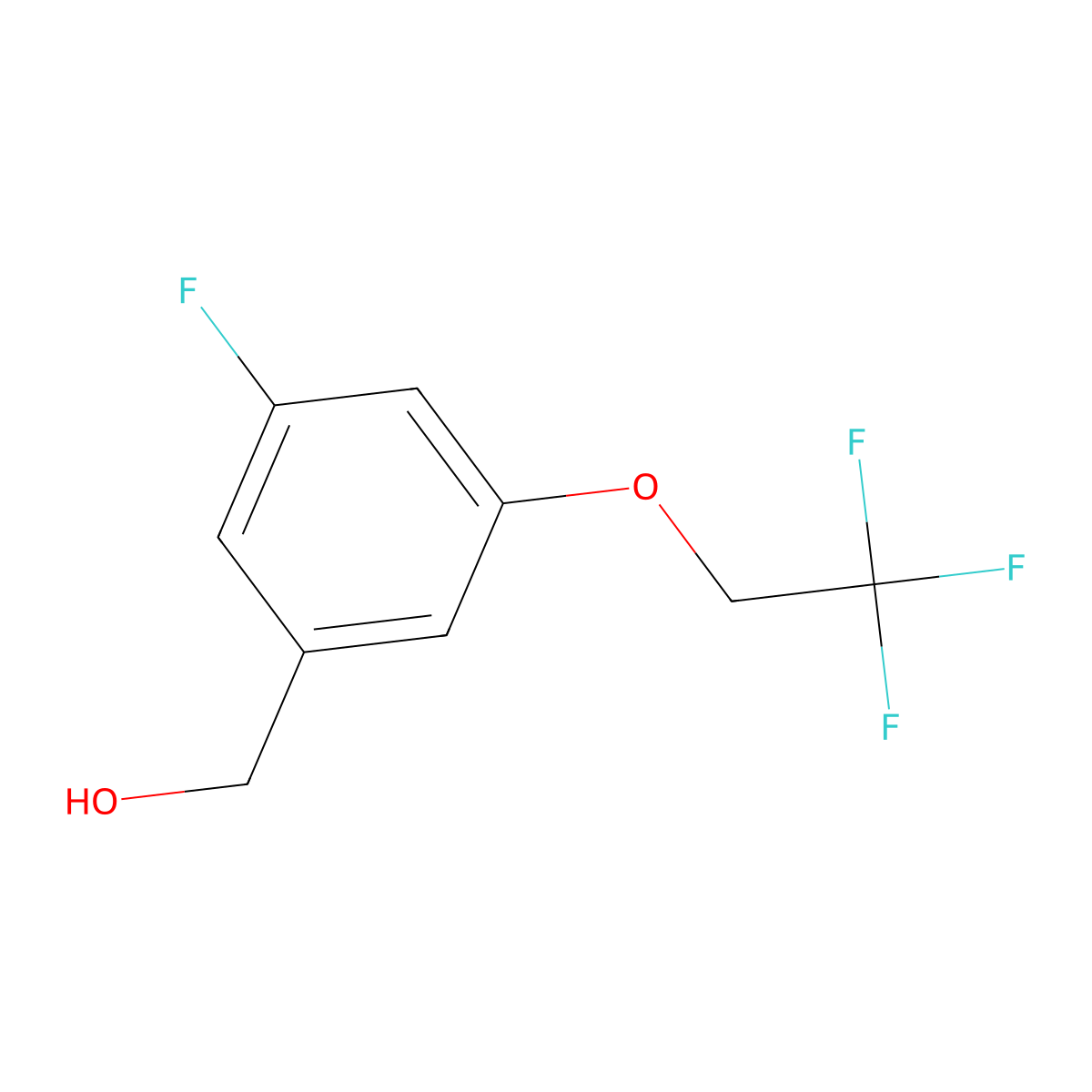 [3-Fluoro-5-(2,2,2-trifluoroethoxy)phenyl]methanol molecular structure, CAS 1596624-03-1