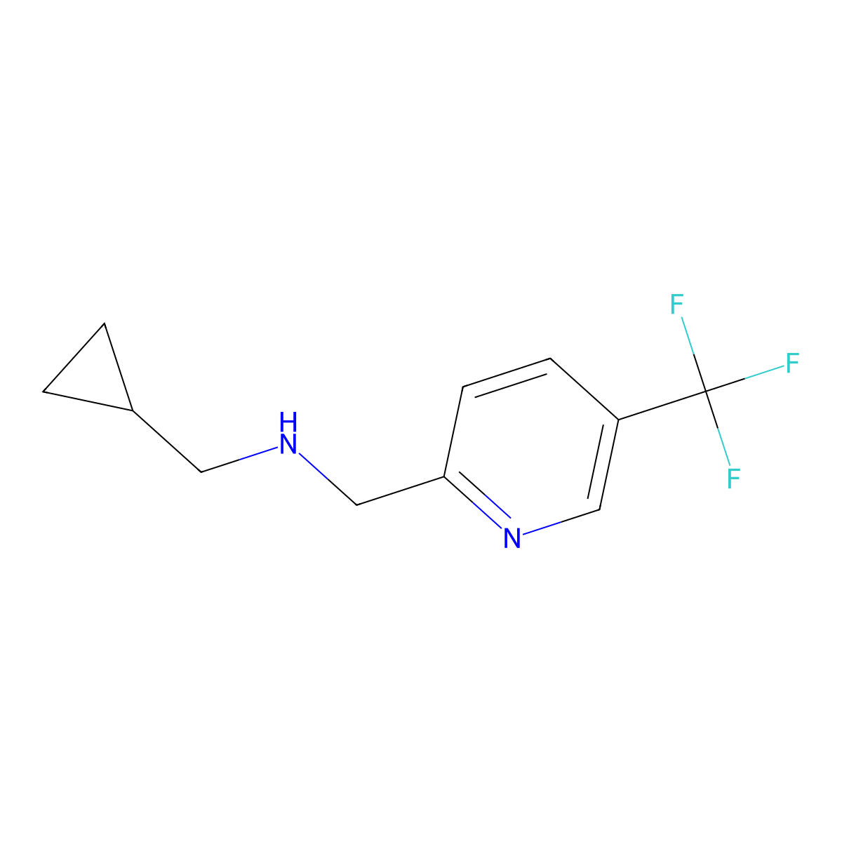 N-(Cyclopropylmethyl)-5-(trifluoromethyl)-2-pyridinemethanamine molecular structure, CAS 1596628-79-3