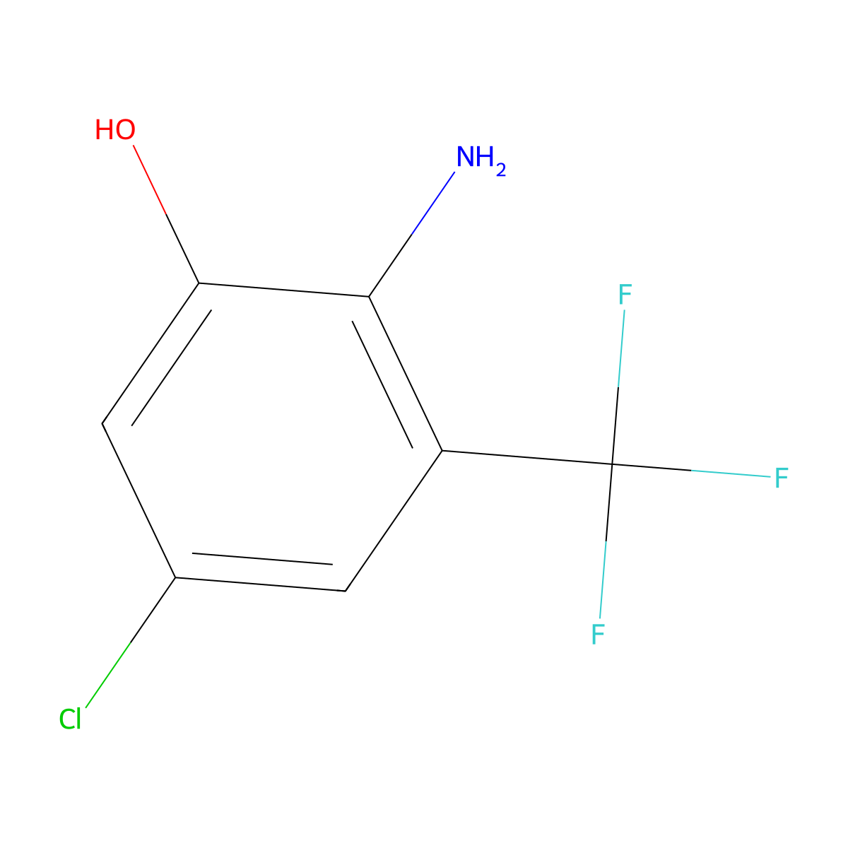 2-Amino-5-chloro-3-(trifluoromethyl)phenol molecular structure, CAS 159664-79-6