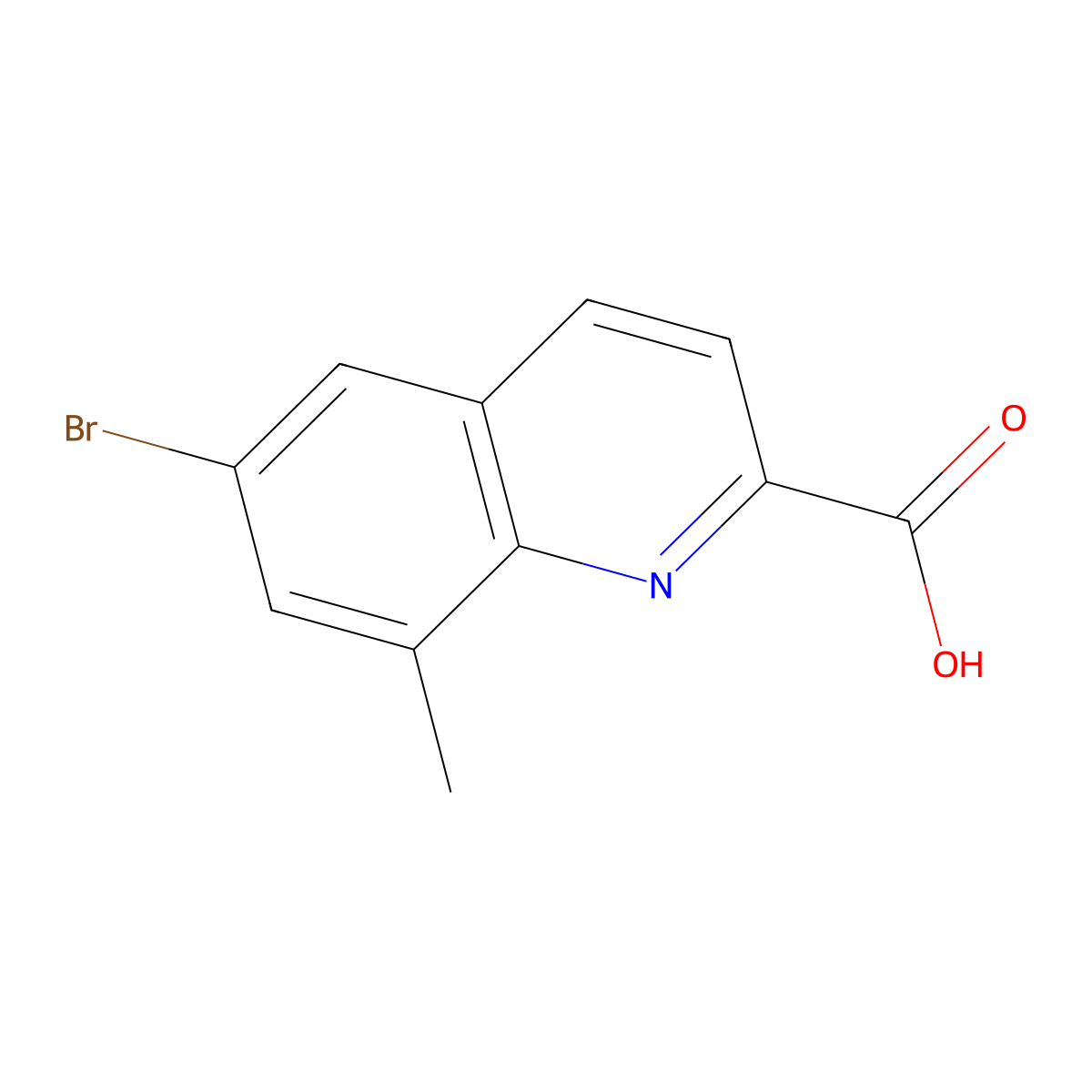 6-Bromo-8-methylquinoline-2-carboxylic acid molecular structure, CAS 1596653-81-4