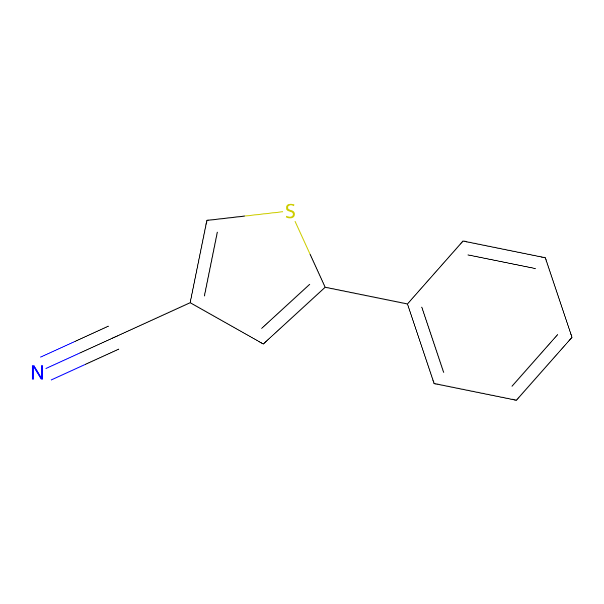 5-Phenyl-3-thiophenecarbonitrile molecular structure, CAS 1596660-69-3