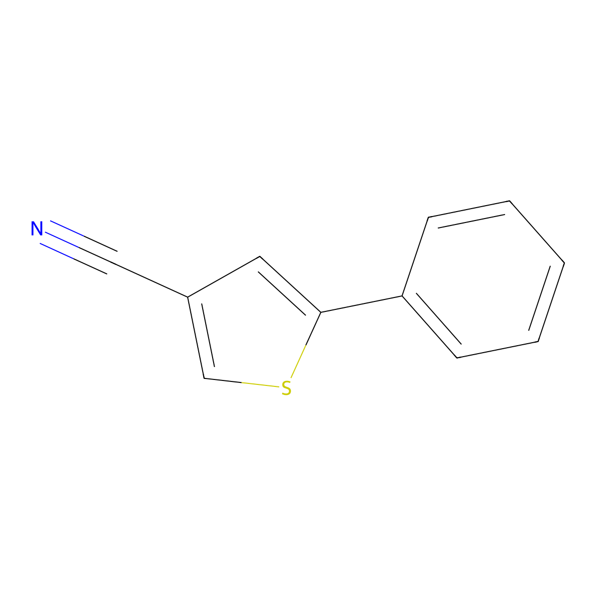 5-Phenyl-3-thiophenecarbonitrile molecular structure, CAS 1596660-69-3