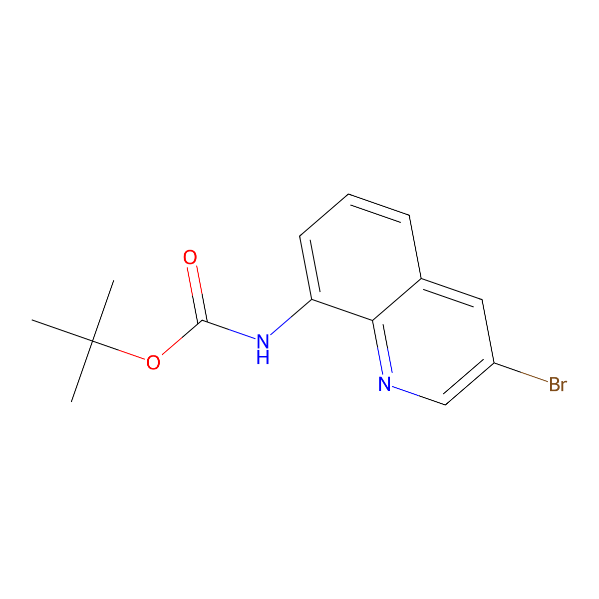 tert-butyl N-(3-bromoquinolin-8-yl)carbamate molecular structure, CAS 1596670-09-5