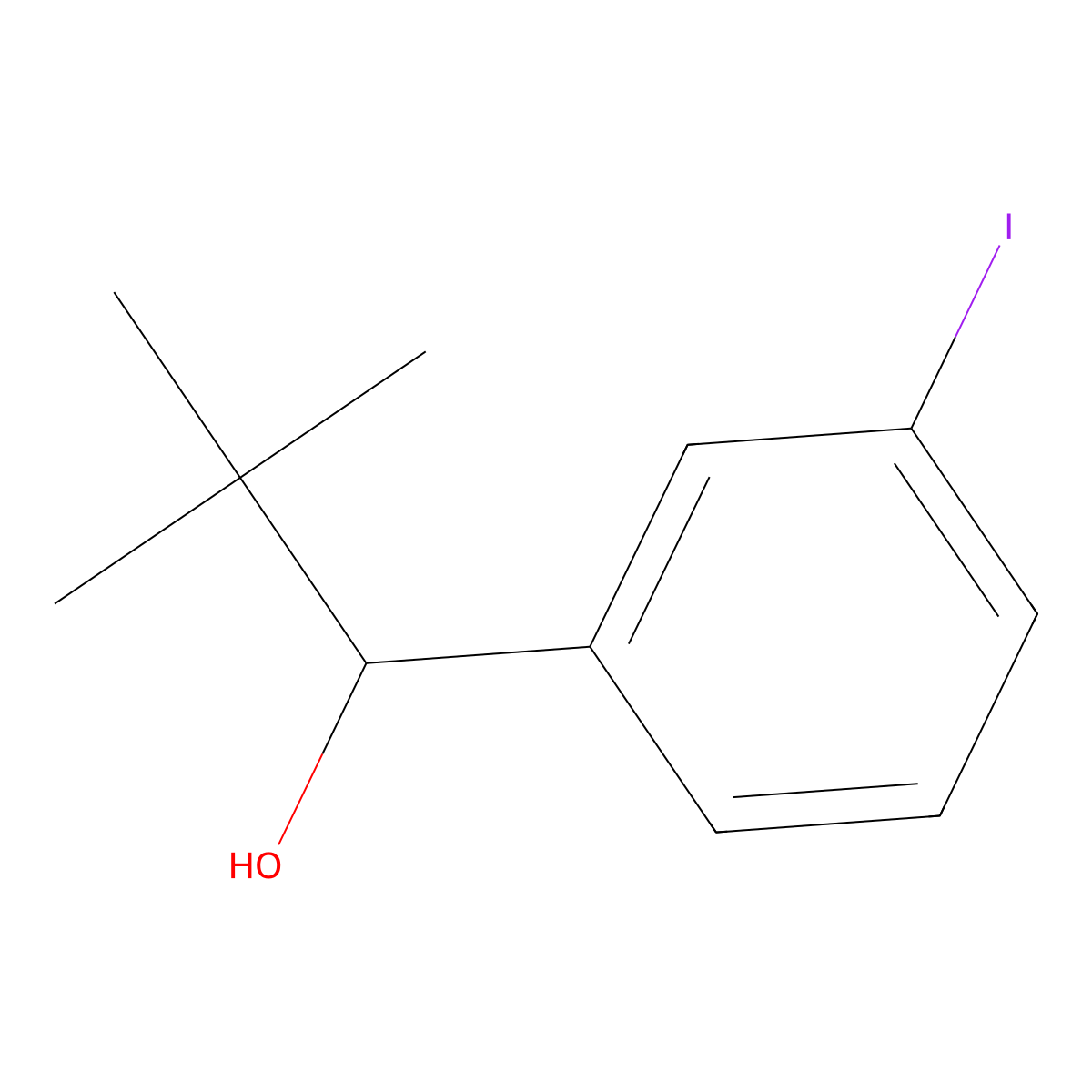 alpha-(1,1-Dimethylethyl)-3-iodobenZenemethanol molecular structure, CAS 1596674-38-2