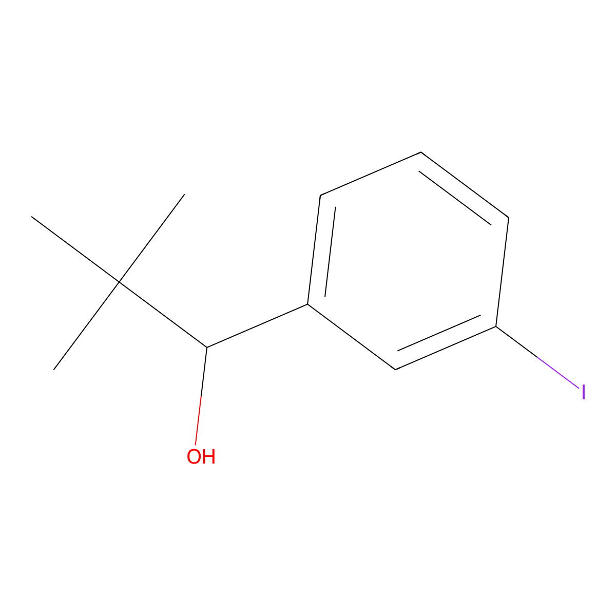 alpha-(1,1-Dimethylethyl)-3-iodobenZenemethanol molecular structure, CAS 1596674-38-2