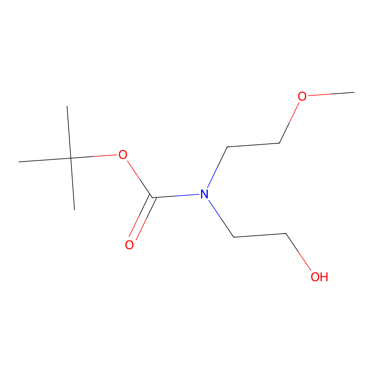 Tert-butyl n-(2-hydroxyethyl)-n-(2-methoxyethyl)carbamate molecular structure, CAS 1596688-68-4