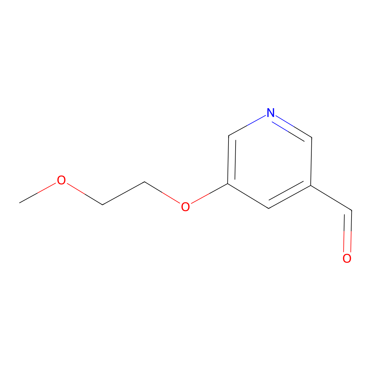 5-(2-Methoxyethoxy)pyridine-3-carbaldehyde molecular structure, CAS 1596694-71-1
