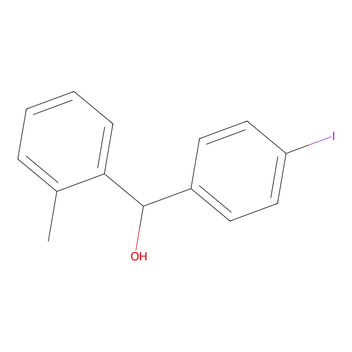 4-Iodo-alpha-(2-methylphenyl)benZenemethanol molecular structure, CAS 1596699-65-8