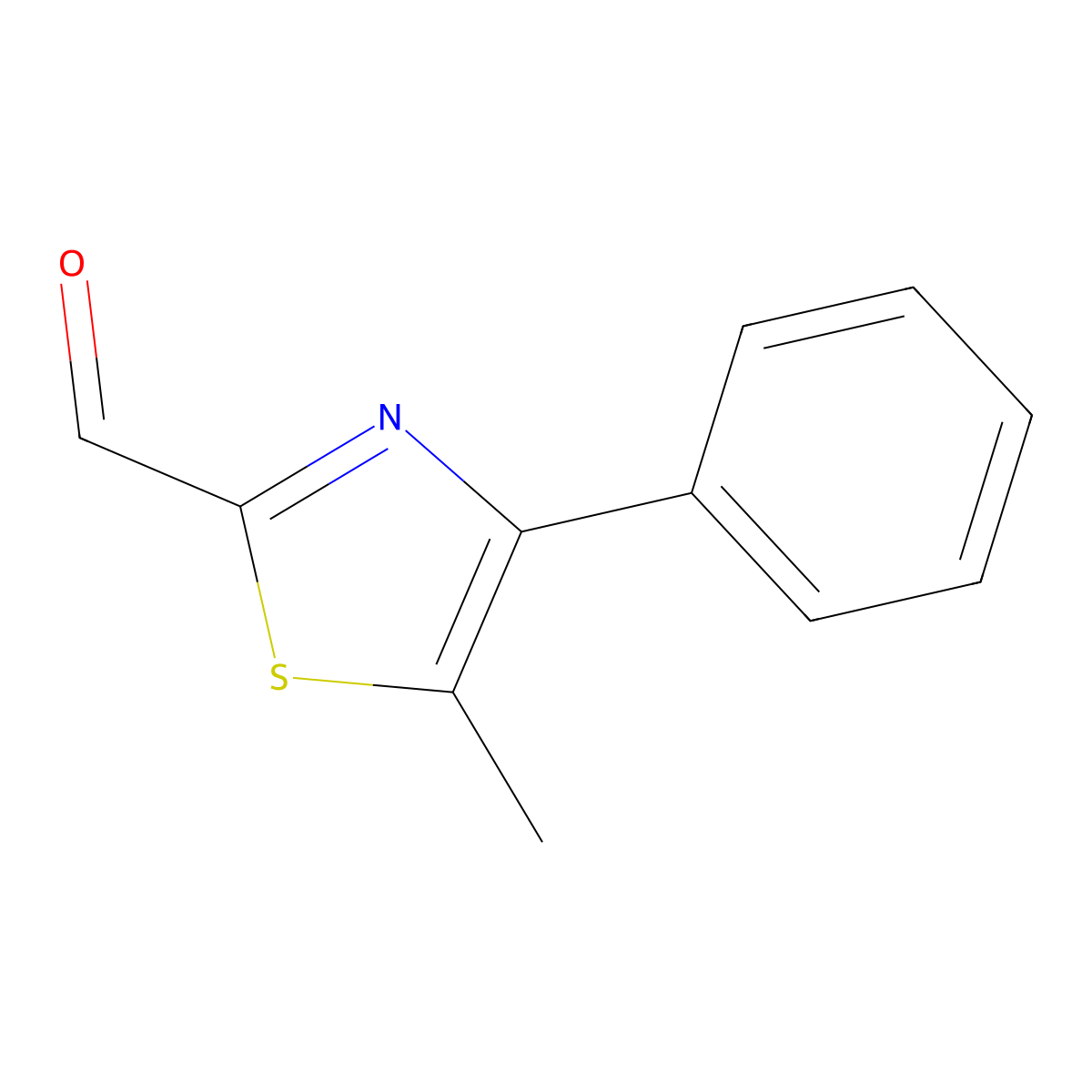 5-Methyl-4-phenylthiazole-2-carbaldehyde molecular structure, CAS 159670-56-1