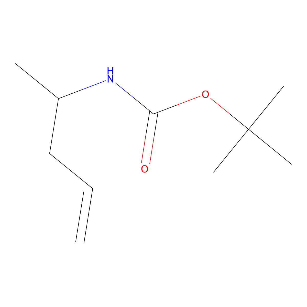 tert-butyl N-(pent-4-en-2-yl)carbamate molecular structure, CAS 1596721-28-6