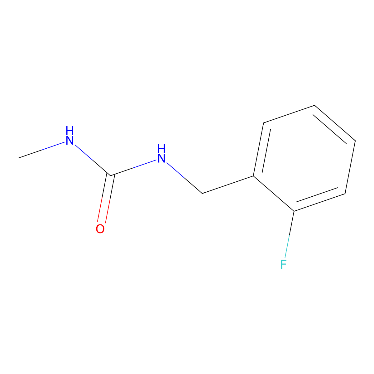 1-[(2-Fluorophenyl)methyl]-3-methylurea molecular structure, CAS 1596736-53-6