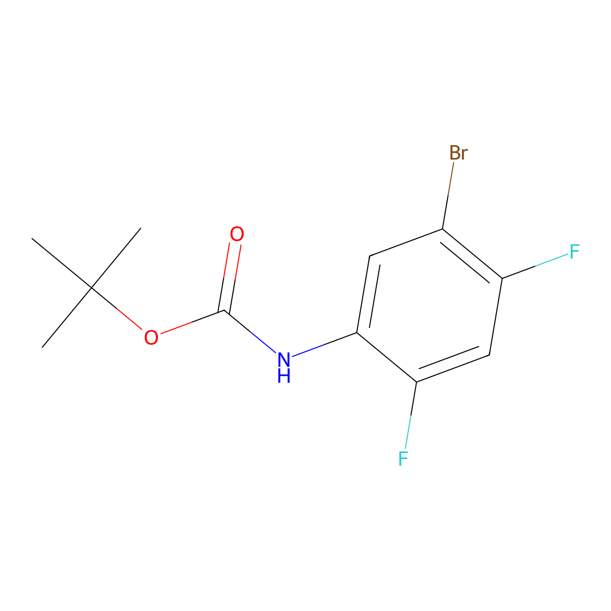 tert-butyl N-(5-bromo-2,4-difluorophenyl)carbamate molecular structure, CAS 1596736-54-7