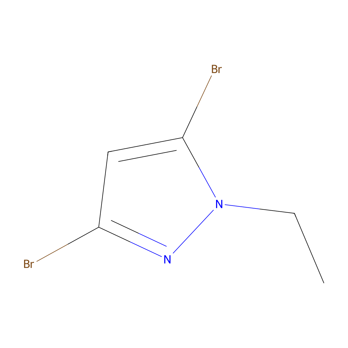 3,5-dibromo-1-ethyl-1H-pyrazole molecular structure, CAS 1596745-76-4