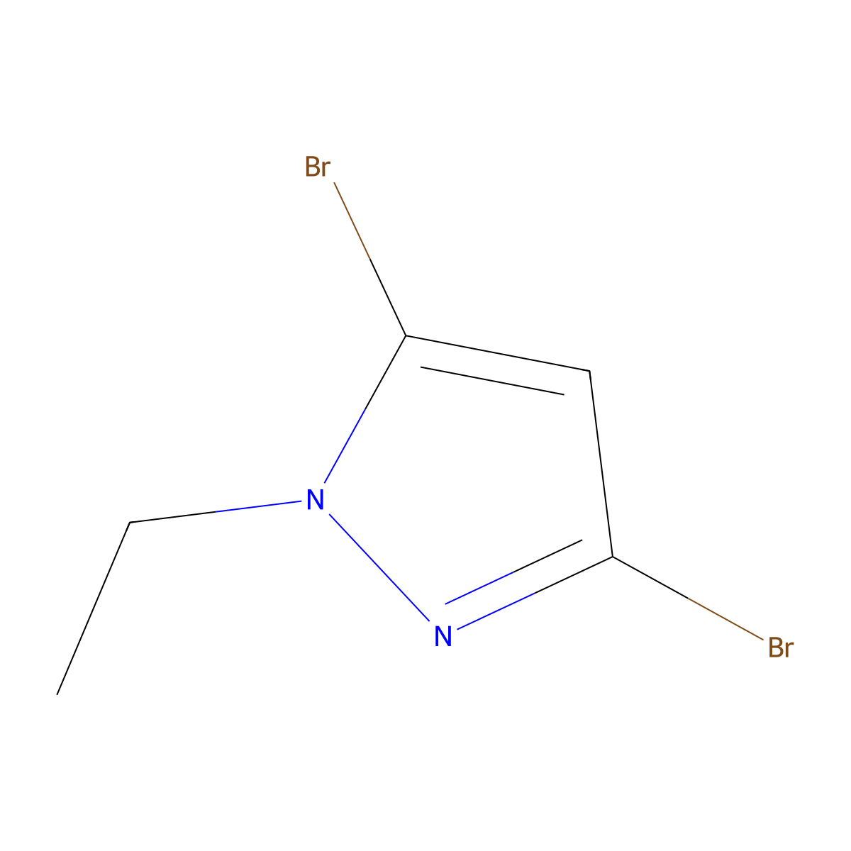3,5-dibromo-1-ethyl-1H-pyrazole molecular structure, CAS 1596745-76-4