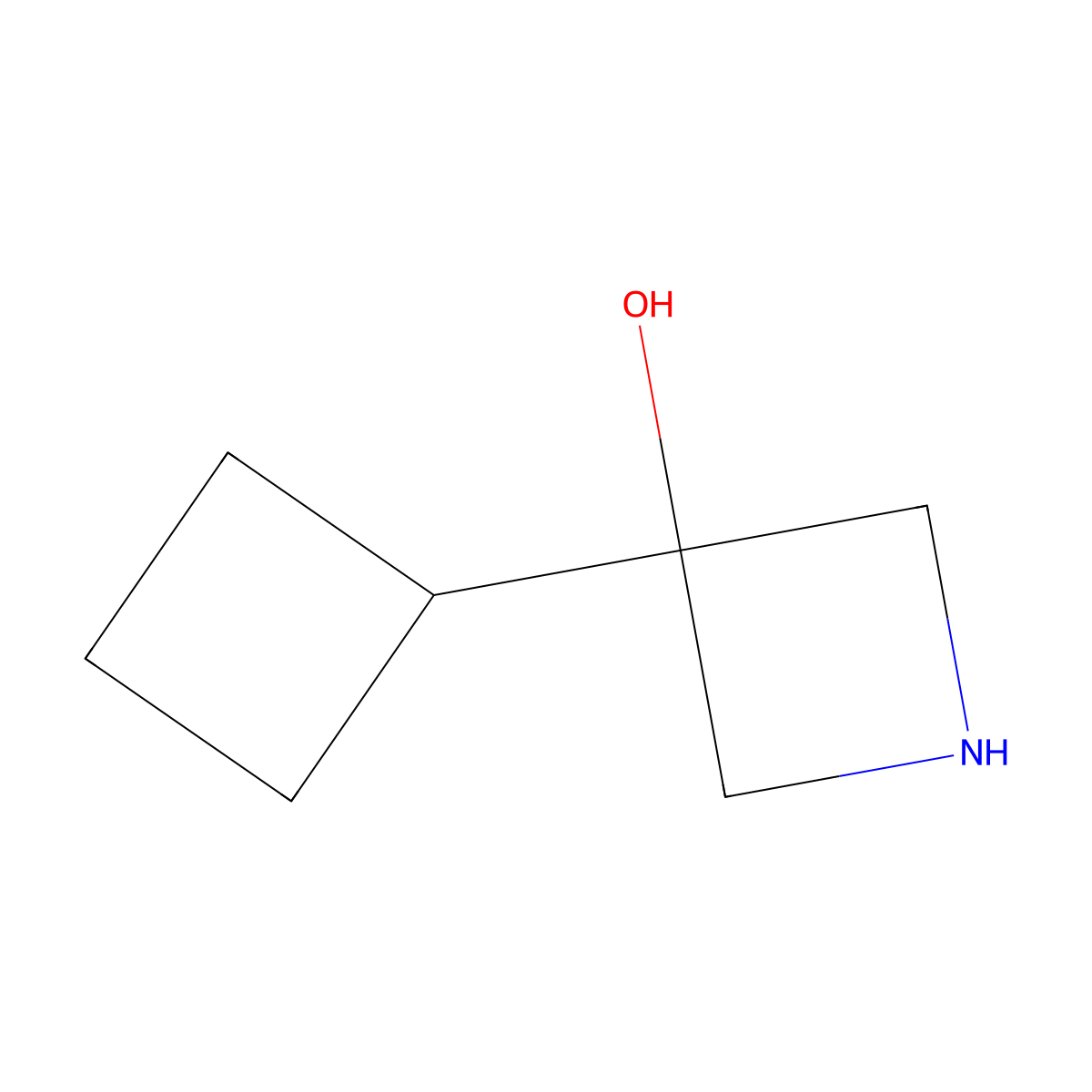 3-Cyclobutylazetidin-3-OL molecular structure, CAS 1596747-06-6