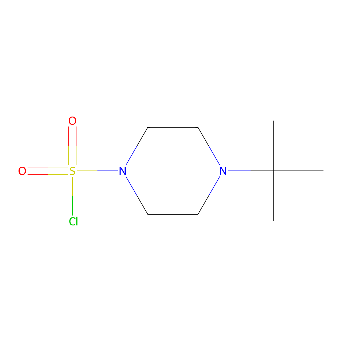 4-Tert-butylpiperazine-1-sulfonyl chloride molecular structure, CAS 1596754-25-4