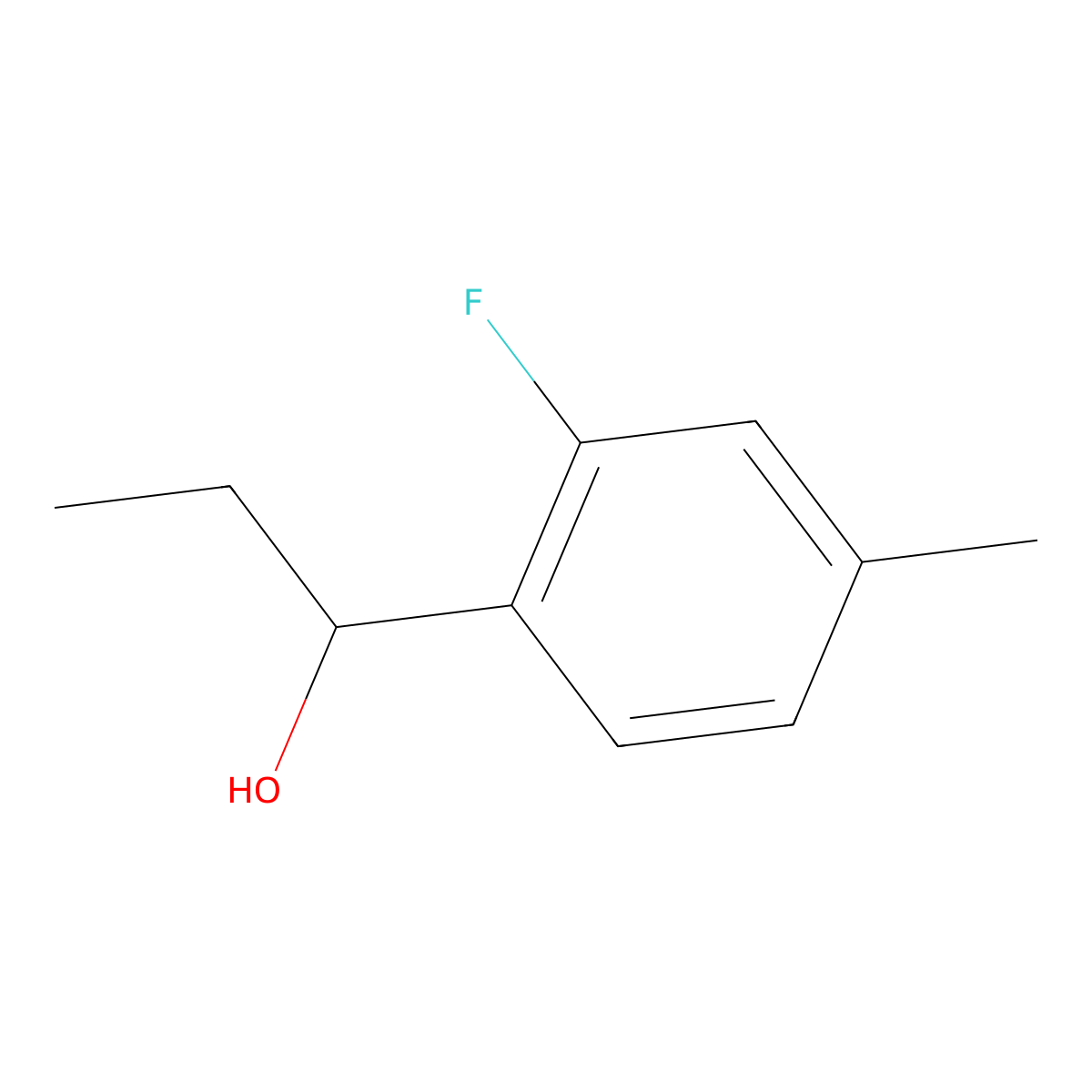 1-(2-Fluoro-4-methylphenyl)propan-1-ol molecular structure, CAS 1596763-16-4