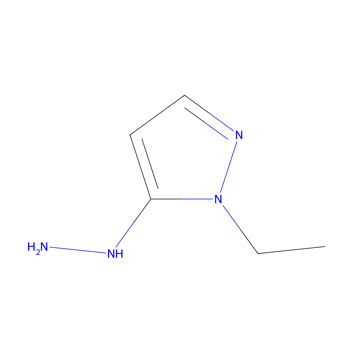 1-Ethyl-5-hydrazinyl-1H-pyrazole molecular structure, CAS 1596773-74-8