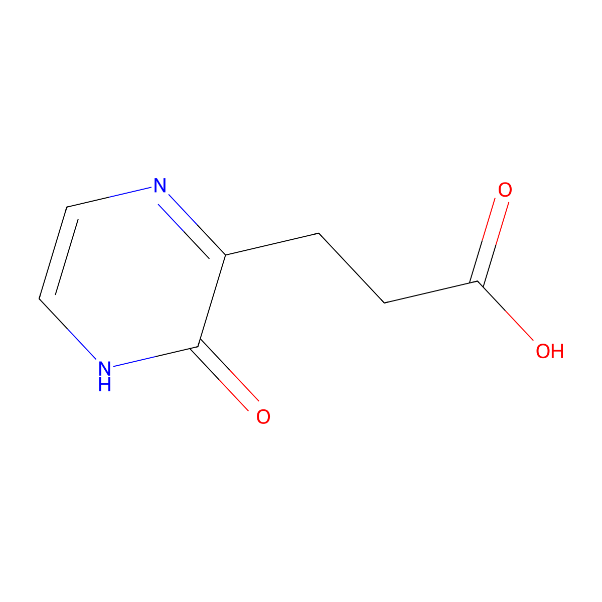 3-(3-Oxo-3,4-dihydropyrazin-2-yl)propanoic acid molecular structure, CAS 1596774-33-2