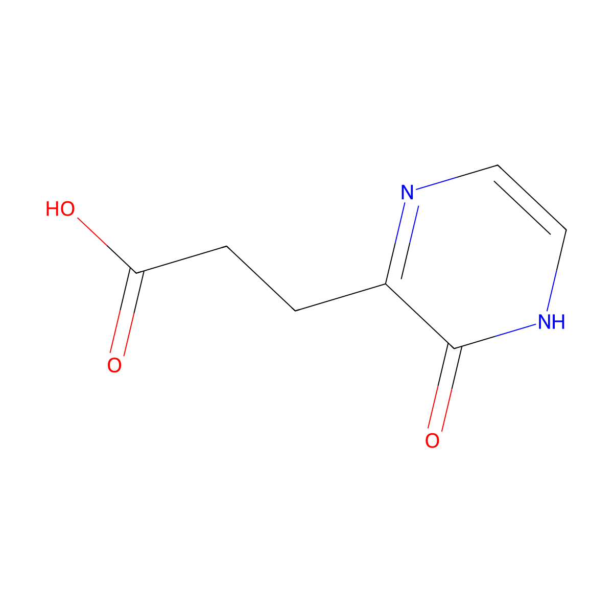 3-(3-Oxo-3,4-dihydropyrazin-2-yl)propanoic acid molecular structure, CAS 1596774-33-2