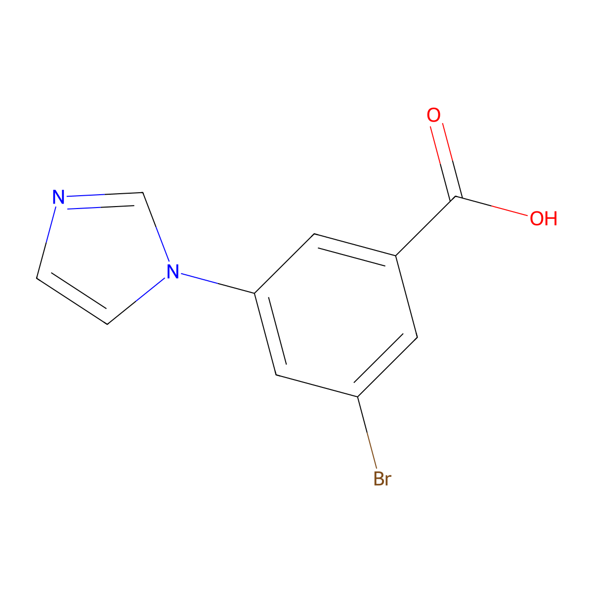 3-Bromo-5-(imidazol-1-yl)benzoic acid molecular structure, CAS 1596778-10-7