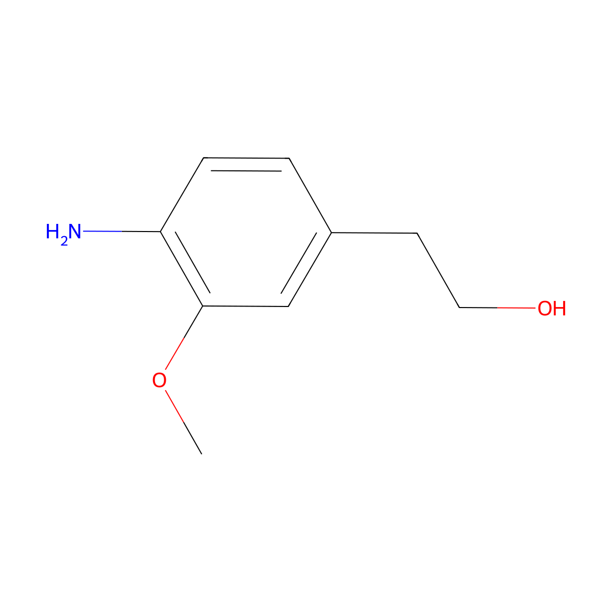 2-(4-Amino-3-methoxyphenyl)ethan-1-ol molecular structure, CAS 1596780-05-0