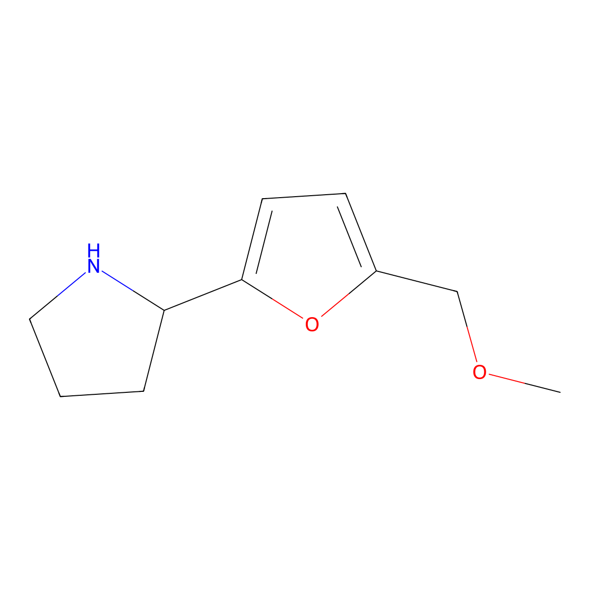 2-[5-(Methoxymethyl)furan-2-yl]pyrrolidine molecular structure, CAS 1596781-90-6