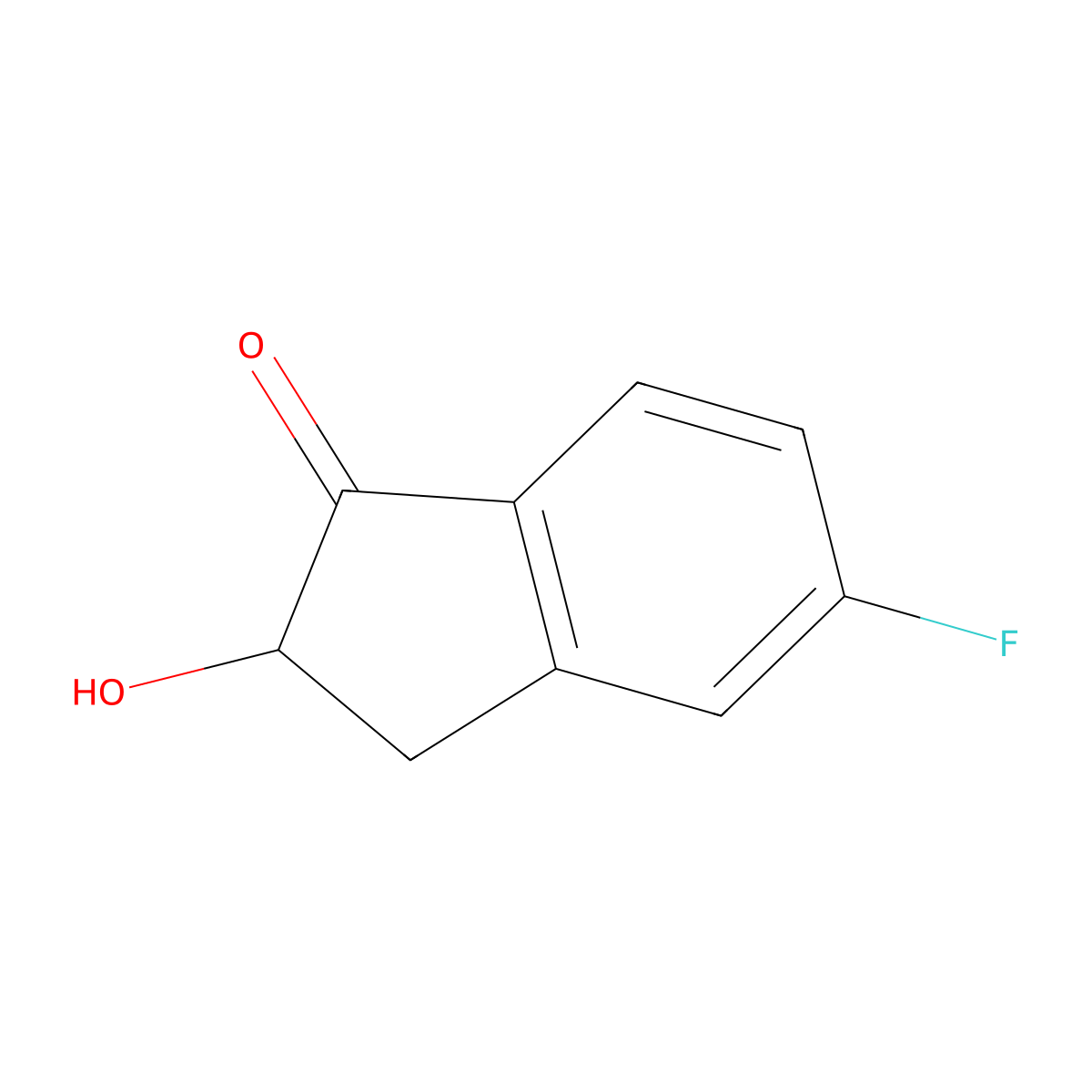 5-Fluoro-2-hydroxy-2,3-dihydro-1H-inden-1-one molecular structure, CAS 1596787-97-1