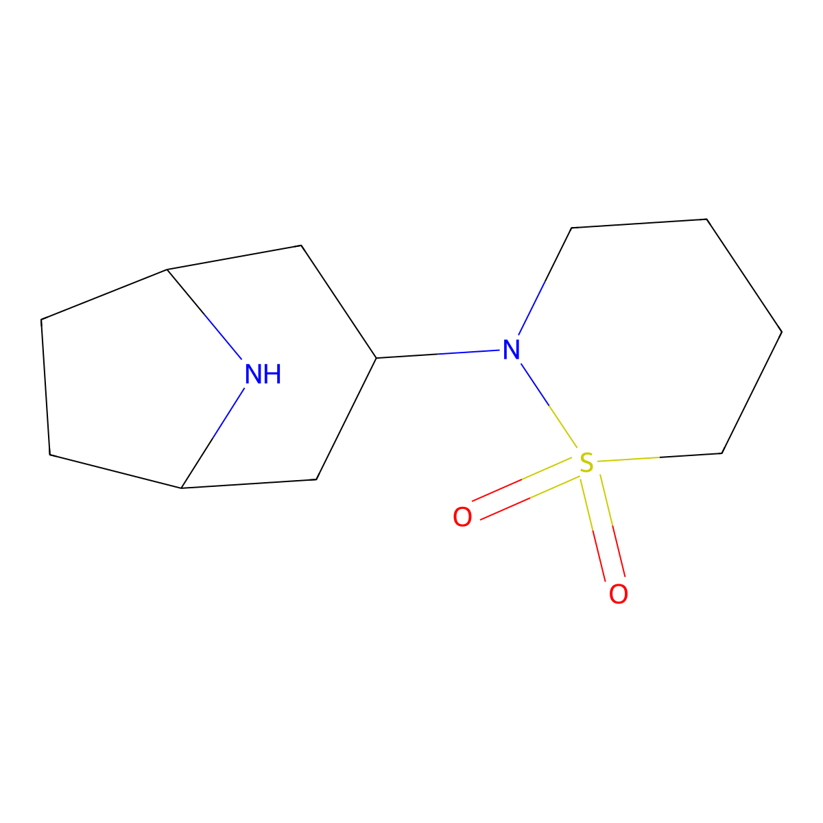 2-{8-Azabicyclo[3.2.1]octan-3-yl}-1lambda6,2-thiazinane-1,1-dione molecular structure, CAS 1596793-69-9
