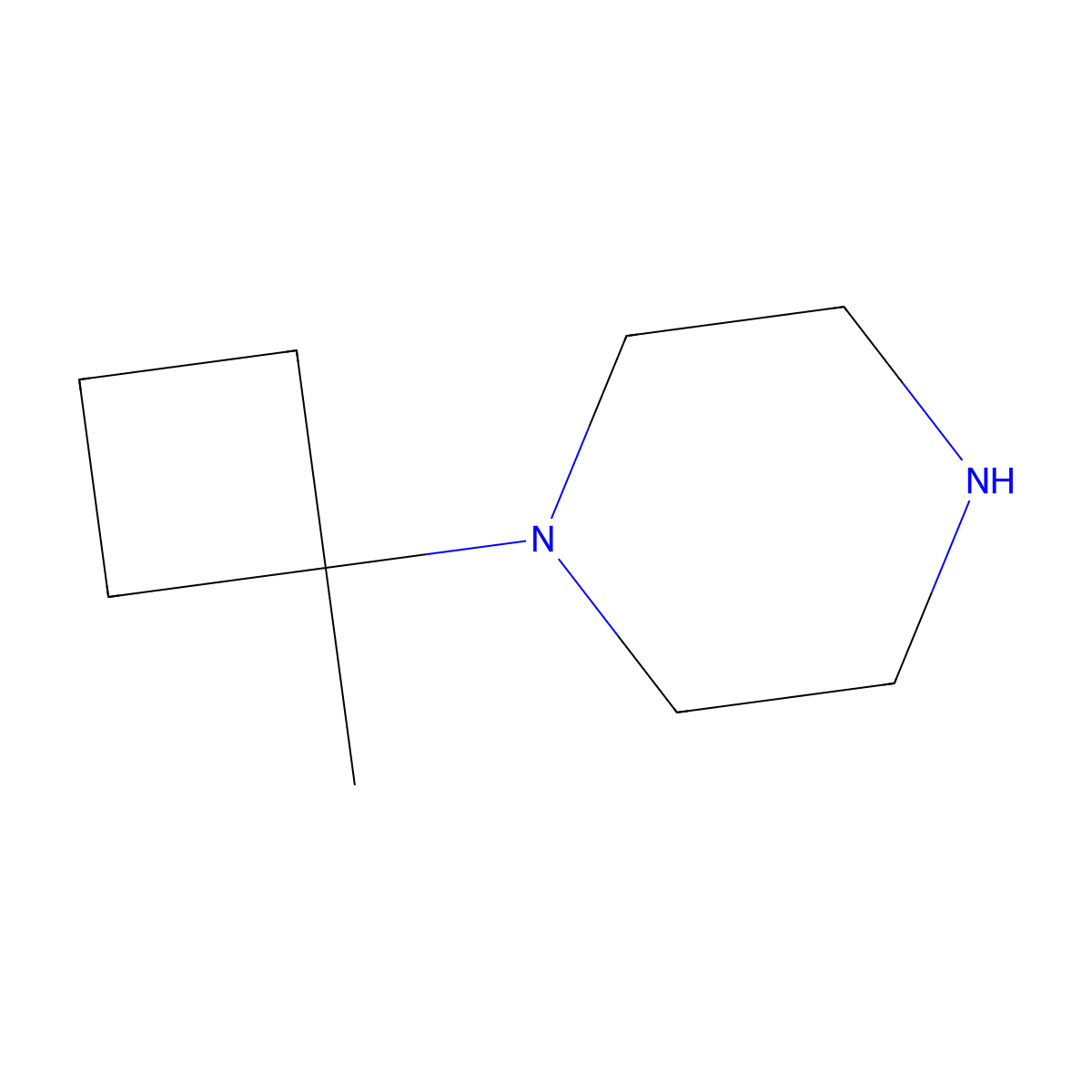 1-(1-Methylcyclobutyl)piperazine molecular structure, CAS 1596796-43-8