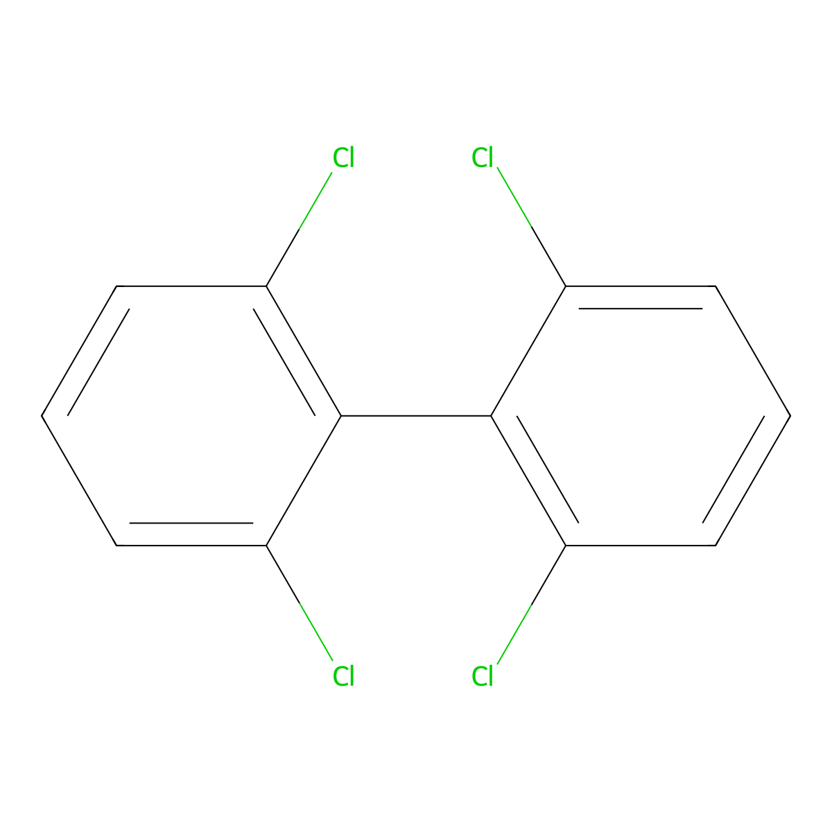 2,2',6,6'-Tetrachlorobiphenyl molecular structure, CAS 15968-05-5