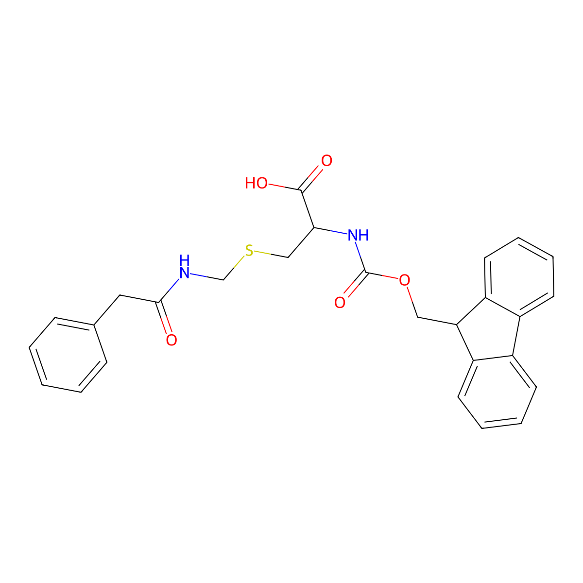 N-(((9H-Fluoren-9-yl)methoxy)carbonyl)-S-((2-phenylacetamido)methyl)-D-cysteine molecular structure, CAS 159680-21-4