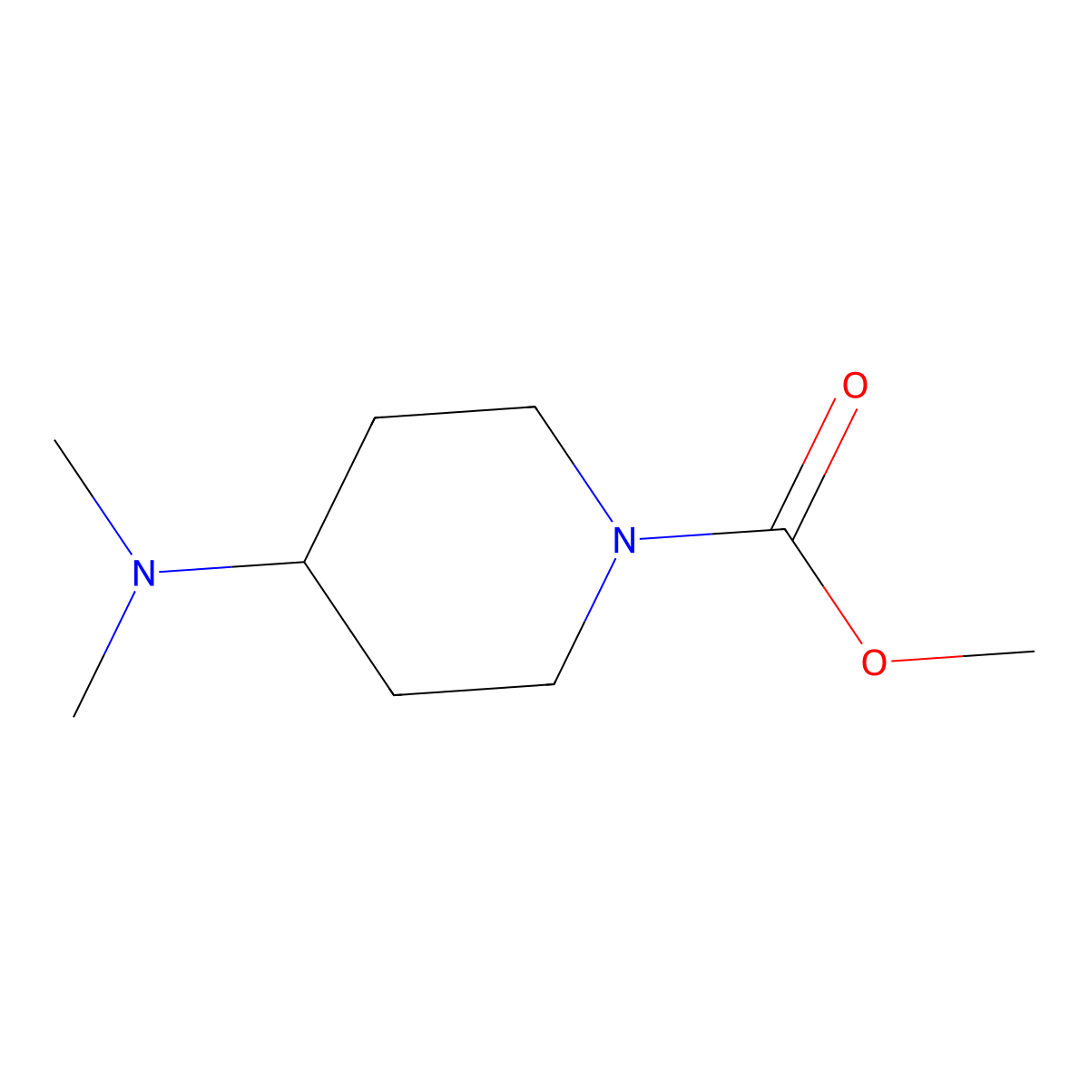 Methyl 4-(dimethylamino)piperidine-1-carboxylate molecular structure, CAS 1596813-79-4
