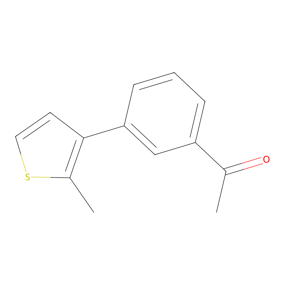 1-[3-(2-Methylthiophen-3-yl)phenyl]ethan-1-one molecular structure, CAS 1596816-85-1