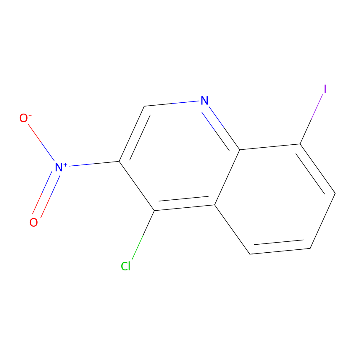 4-Chloro-8-iodo-3-nitroquinoline molecular structure, CAS 1596824-22-4