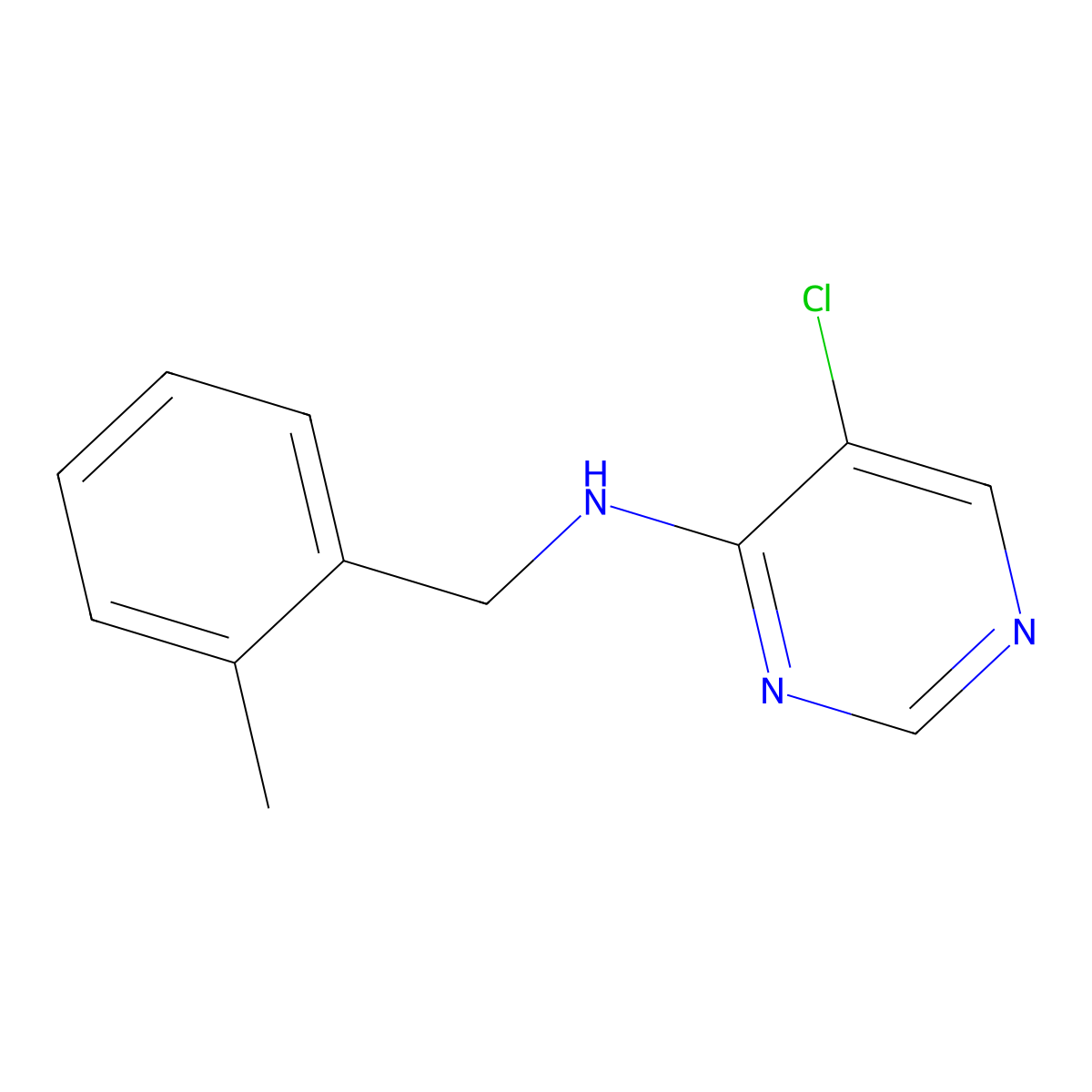 5-chloro-N-[(2-methylphenyl)methyl]pyrimidin-4-amine molecular structure, CAS 1596836-38-2