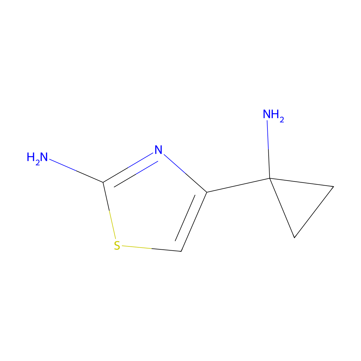 4-(1-Aminocyclopropyl)-1,3-thiazol-2-amine molecular structure, CAS 1596837-22-7