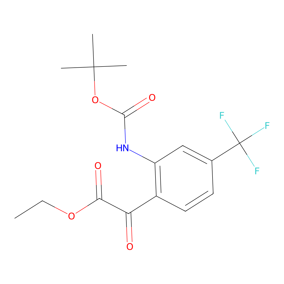 Ethyl 2-[2-(Boc-amino)-4-(trifluoromethyl)phenyl]-2-oxoacetate molecular structure, CAS 159684-36-3