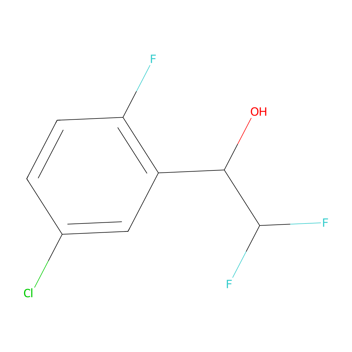 1-(5-Chloro-2-fluorophenyl)-2,2-difluoroethan-1-ol molecular structure, CAS 1596842-23-7
