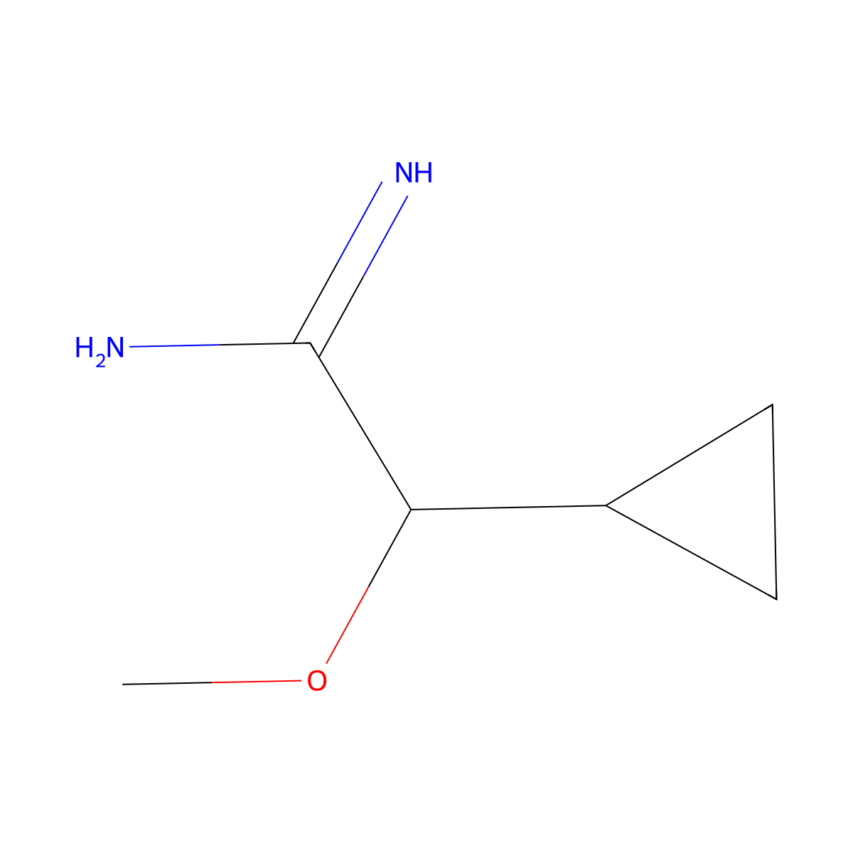 2-Cyclopropyl-2-methoxyethanimidamide molecular structure, CAS 1596850-24-6