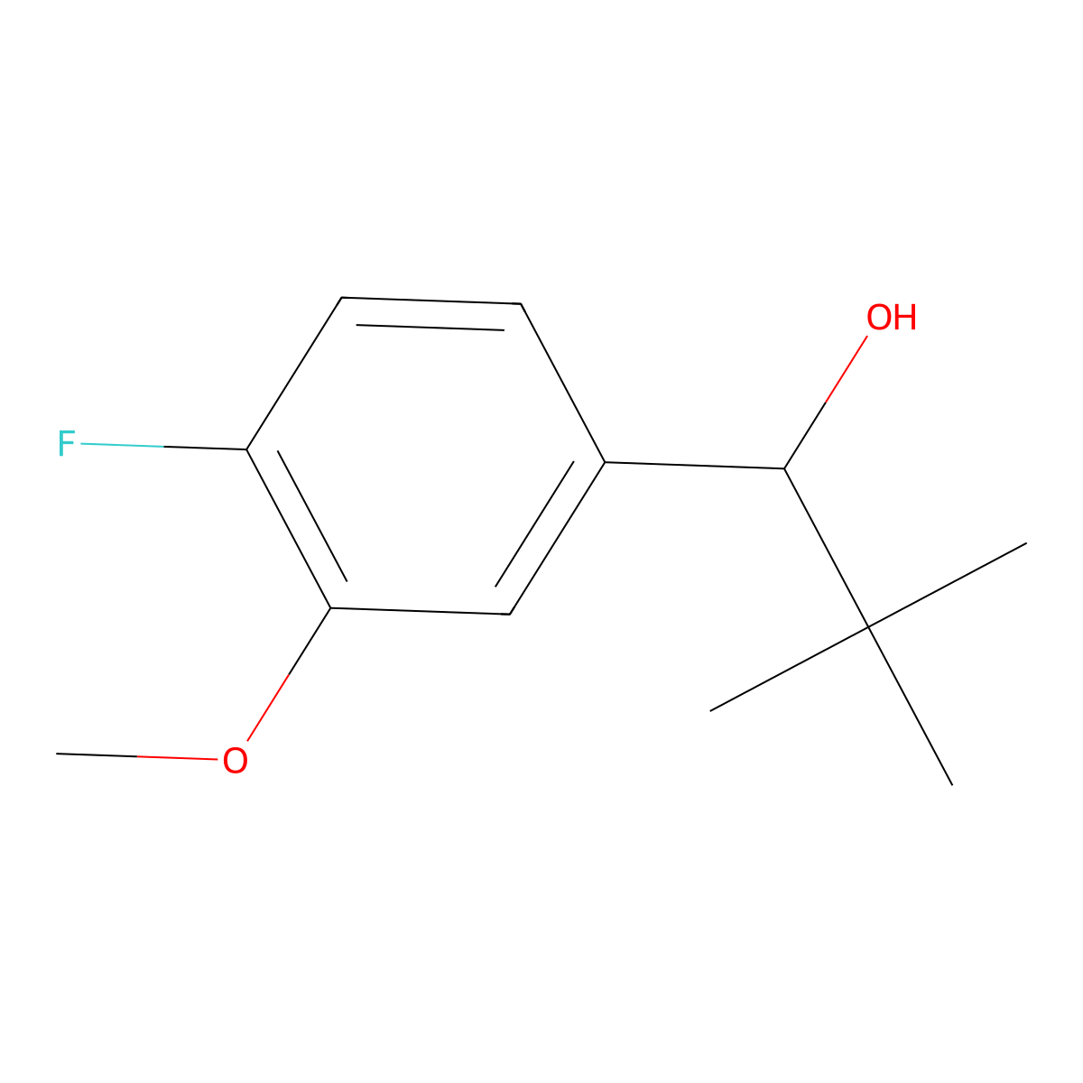 1-(4-Fluoro-3-methoxyphenyl)-2,2-dimethylpropan-1-ol molecular structure, CAS 1596857-43-0