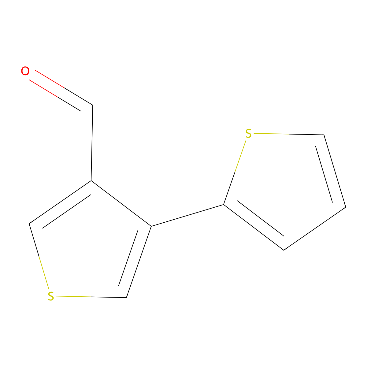 4-(Thiophen-2-yl)thiophene-3-carbaldehyde molecular structure, CAS 1596862-06-4