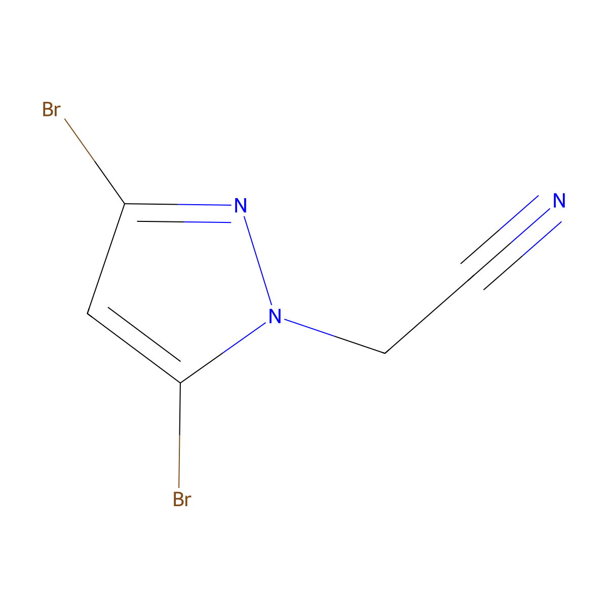 2-(3,5-dibromo-1H-pyrazol-1-yl)acetonitrile molecular structure, CAS 1596862-64-4