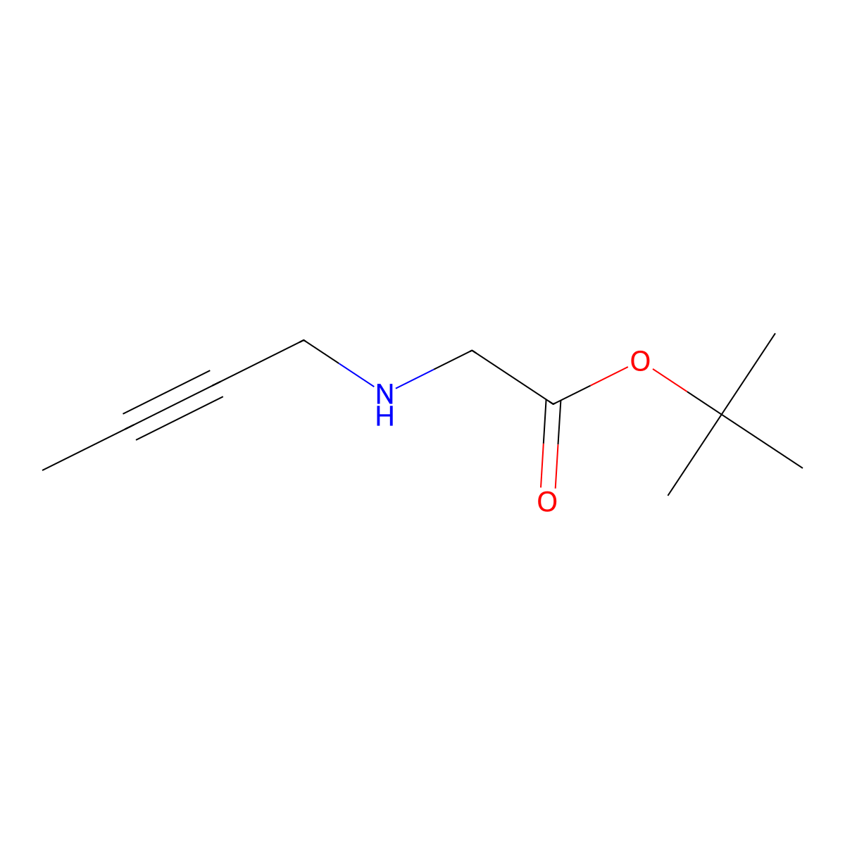 Tert-butyl 2-[(but-2-yn-1-yl)amino]acetate molecular structure, CAS 1596866-24-8