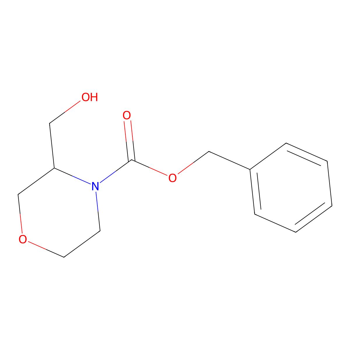 Benzyl 3-(hydroxymethyl)morpholine-4-carboxylate molecular structure, CAS 1596871-45-2
