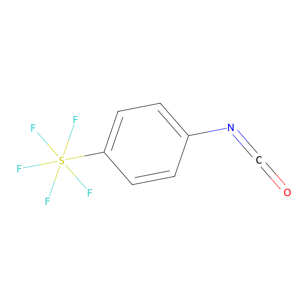 4-(Pentafluorosulfanyl)phenyl isocyanate molecular structure, CAS 159689-43-7